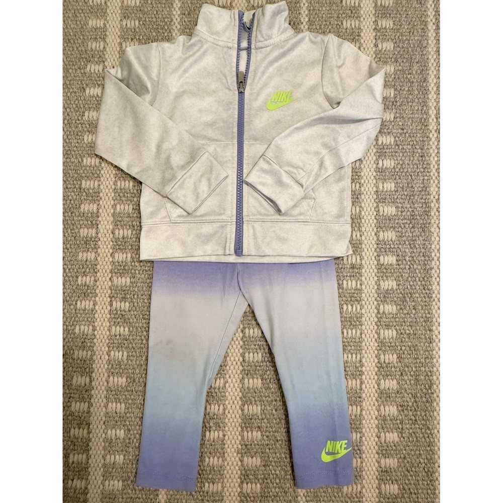 Nike Toddler Girl 2T Jacket & Blue-to-Purple Gradient Leggings Athletic Set